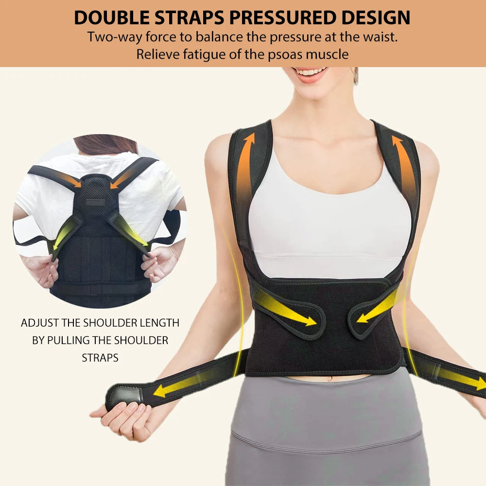 Premium Back Brace and Posture Corrector for Men and Women - Relieve Pain and Improve Posture