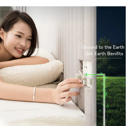 Flat Earthing Bed Sheet - natural health benefits with grounded gold thread connection to the earth