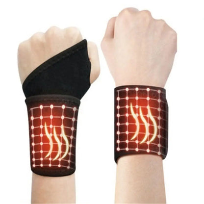 Self-Heating Wrist Brace. 1 Pair Tourmaline Far-Infrared, Magnetic Therapy Wrist Brace