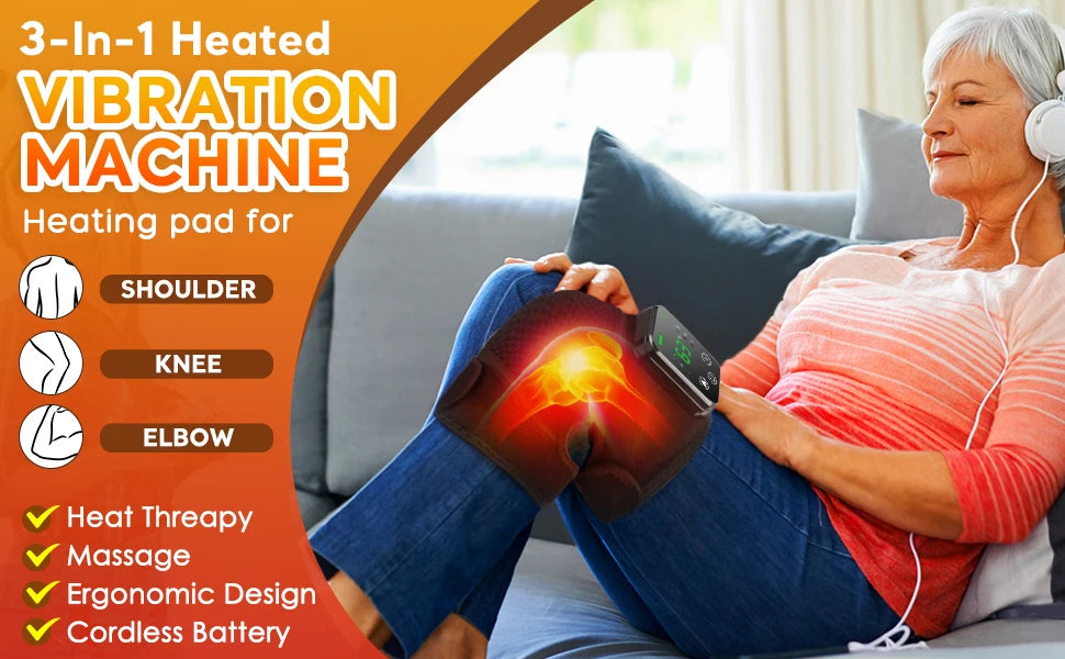 Electric Knee Heat & Massager, your go-to solution for targeted relief and relaxation.