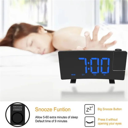 Multifunctional Projection FM Radio Alarm Clock - with USB charger