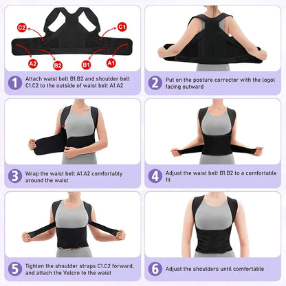 Premium Back Brace and Posture Corrector for Men and Women - Relieve Pain and Improve Posture