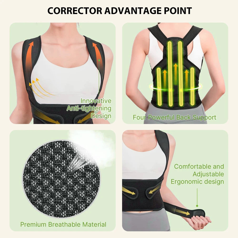 Premium Back Brace and Posture Corrector for Men and Women - Relieve Pain and Improve Posture